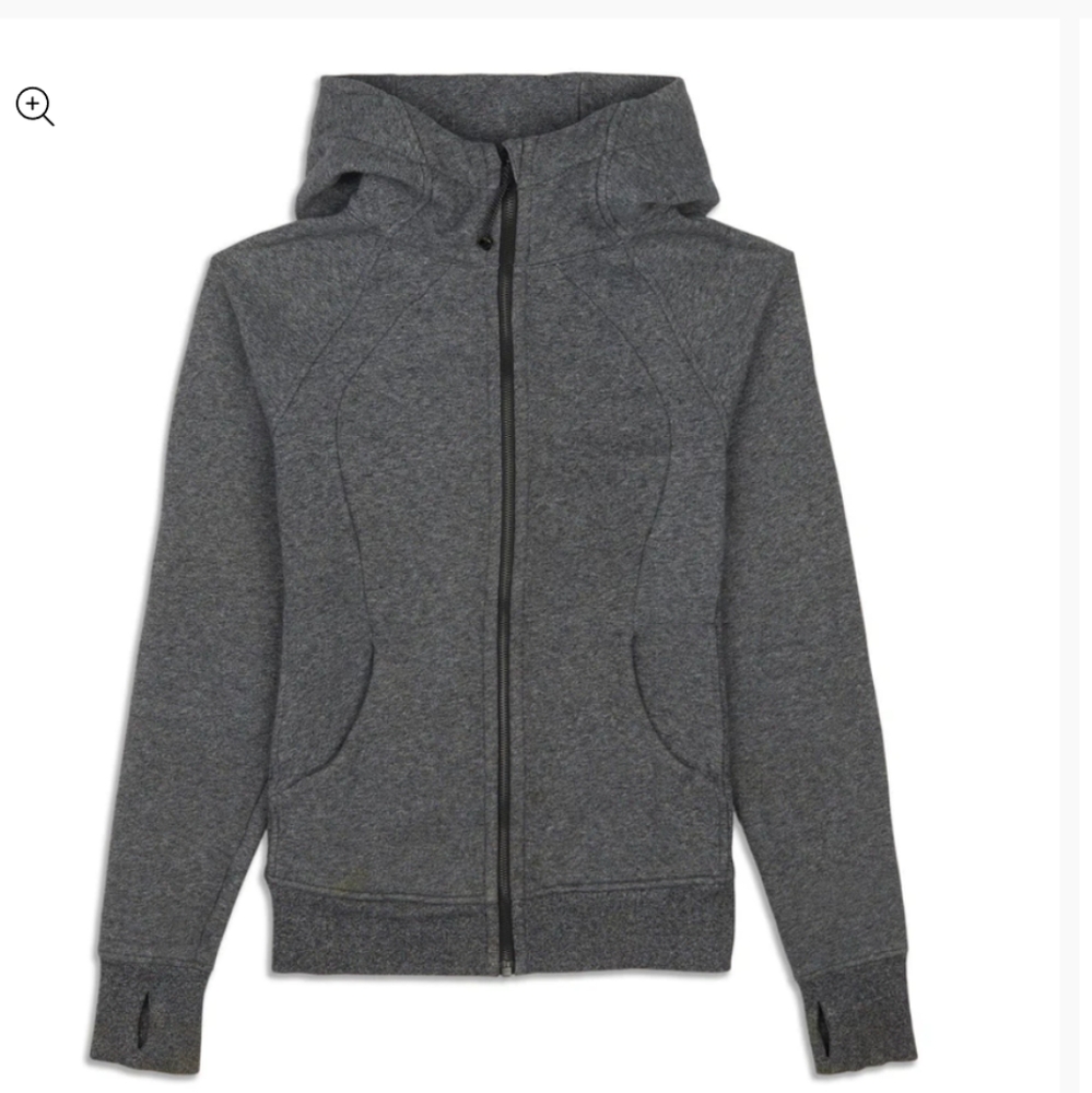 Lululemon Scuba Hoodie, Size 4, Heathered Speckled Black.